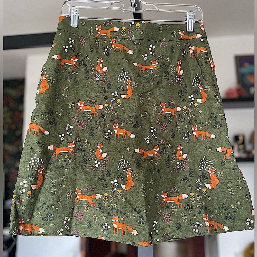 🦊 Modcloth x Princess Highway Fox Print Skirt 🦊 Cottagecore 🦊 US 6 • AU 10 🦊